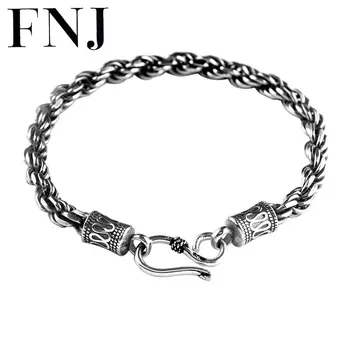 FNJ 925 Silver Rope Bracelet New Fashion 5mm Good Luck Original S925 Thai Silver Bracelets for Women Men Women Lovers Jewelry
FNJ 925 Silver Rope Bracelet New Fashion 5mm Good Luck Original S925 Thai Silver Bracelets for Women Men Women Lovers Jewelry