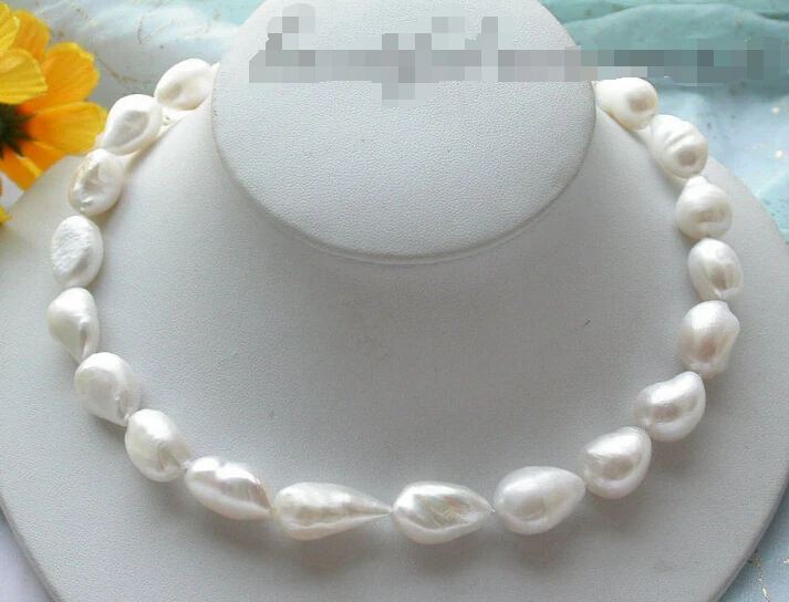 FREE SHIPPING * z3580 17" 18mm white baroque frshwater CULTURED PEARL necklace silver
FREE SHIPPING * z3580 17" 18mm white baroque frshwater CULTURED PEARL necklace silver