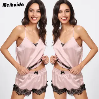 2018 Sexy Women Lingerie Lace Satin Sleepwear Nightwear Pajamas Set Camisole + Shorts Hot
2018 Sexy Women Lingerie Lace Satin Sleepwear Nightwear Pajamas Set Camisole + Shorts Hot