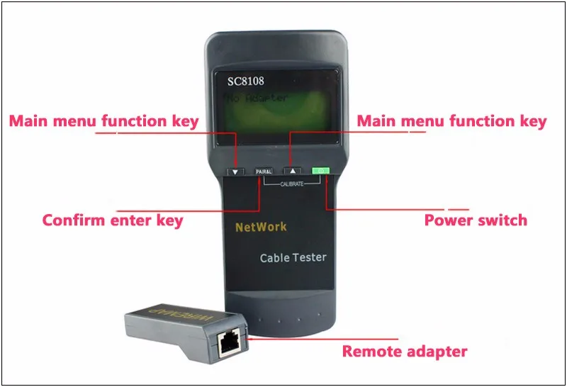 fosa CAT5 RJ45 Network Cable Tester SC8108 for 5E 6E Coaxial Cable and Telephone Line Wiring Failure Length Test Rangefinder