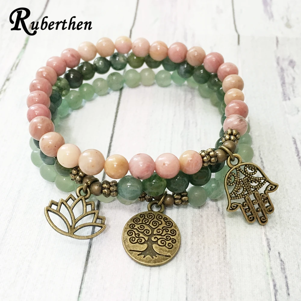 Ruberthen 6 mm Rhodonite Hamsa Bracelet Green Aventurine Tree of life Yoga Mala Bracelet Fashion Gem Stone Bracelet for Women
Ruberthen 6 mm Rhodonite Hamsa Bracelet Green Aventurine Tree of life Yoga Mala Bracelet Fashion Gem Stone Bracelet for Women