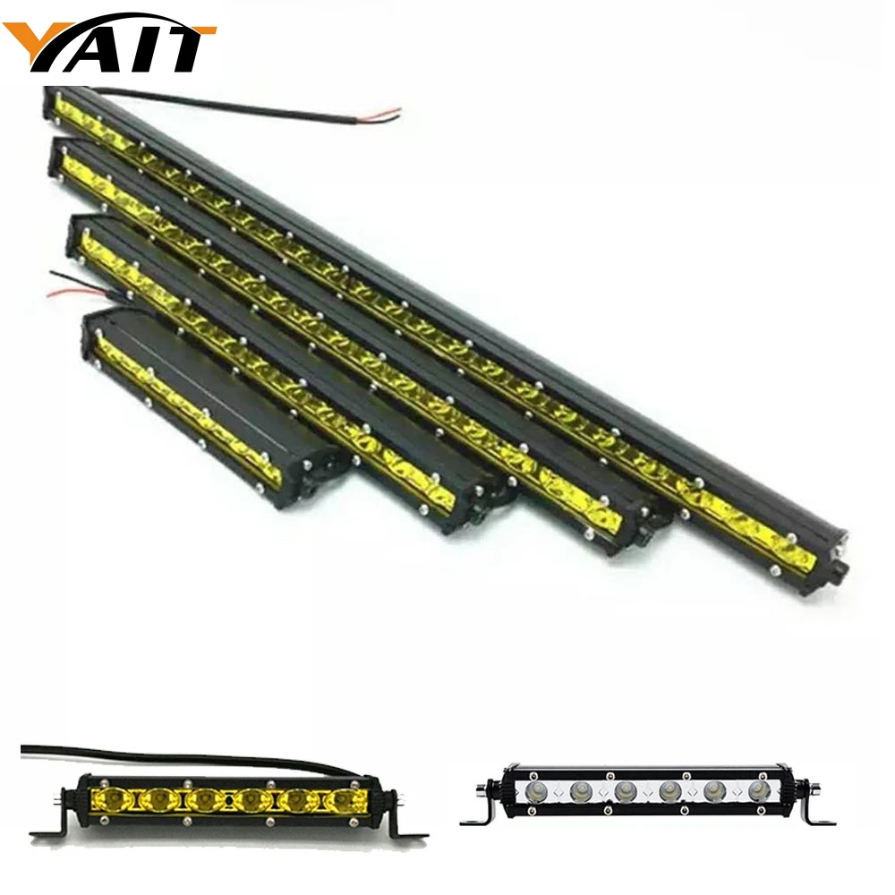Yait Slim Single Row 7" 13" 20" 26" 32" Led Light Bar Straight Driving Led Bar Working 18w 36w 54w 72w 90w White/Amber Light LED
Yait Slim Single Row 7" 13" 20" 26" 32" Led Light Bar Straight Driving Led Bar Working 18w 36w 54w 72w 90w White/Amber Light LED