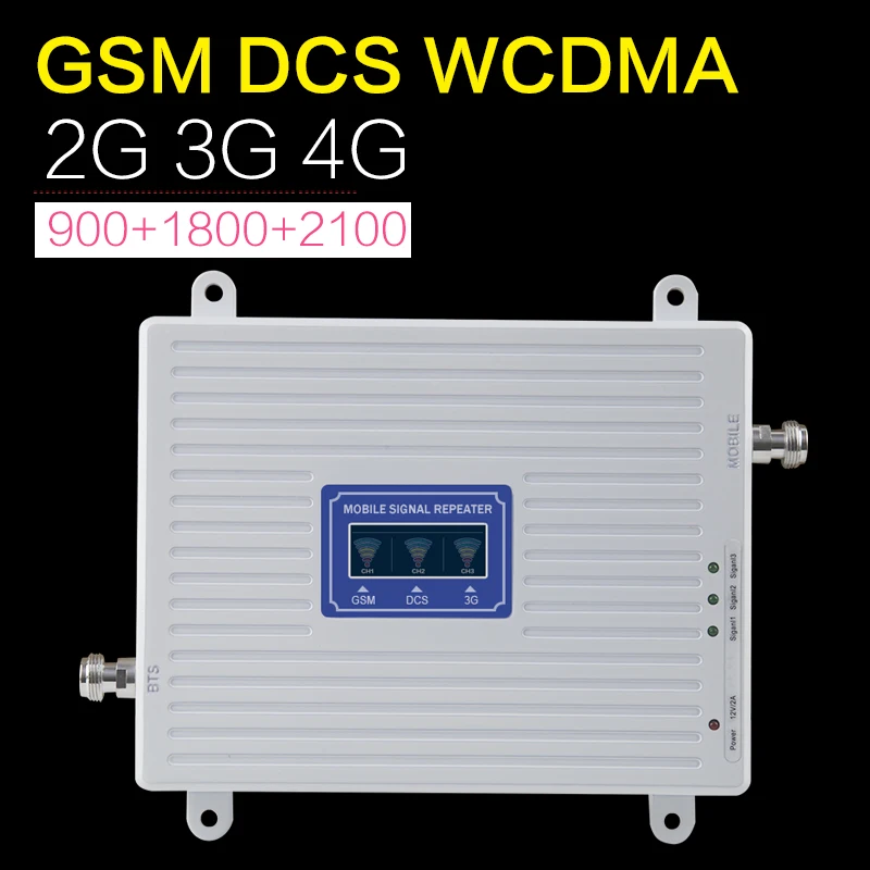 2G 3G 4G GSM 900 WCDMA 2100 LTE 1800 Tri Band Mobile Phone Signal Booster 70dB Gain Cell Phone Cellular Repeater 3G 4G Amplifier
2G 3G 4G GSM 900 WCDMA 2100 LTE 1800 Tri Band Mobile Phone Signal Booster 70dB Gain Cell Phone Cellular Repeater 3G 4G Amplifier
