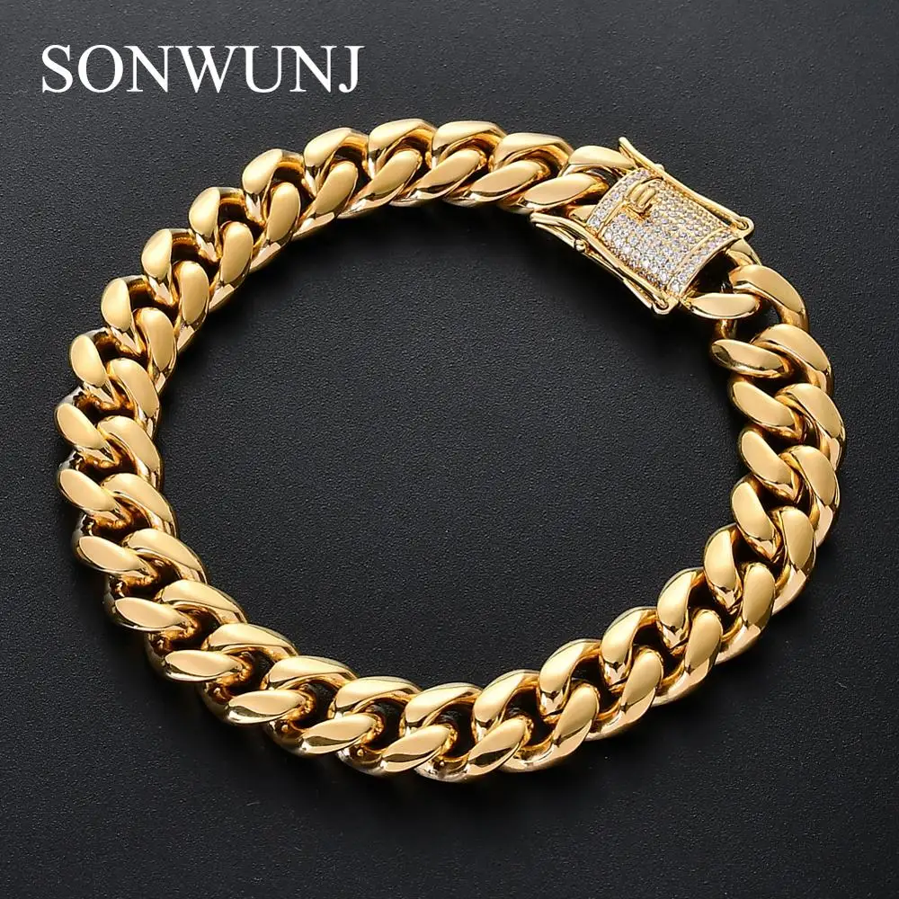 10mm 7inch 8inch Stainless Steel Bracelet for men Jewelry with Brass setting CZ clasp hip hop B025
10mm 7inch 8inch Stainless Steel Bracelet for men Jewelry with Brass setting CZ clasp hip hop B025