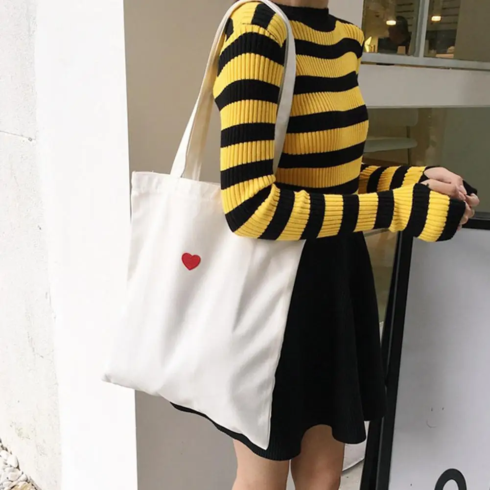 Women White Canvas Bag Fashion Shoulder Tote Handbag Love Heart Embroidery Eco Shopping Large Capacity Canvas Preppy Single bags
Women White Canvas Bag Fashion Shoulder Tote Handbag Love Heart Embroidery Eco Shopping Large Capacity Canvas Preppy Single bags