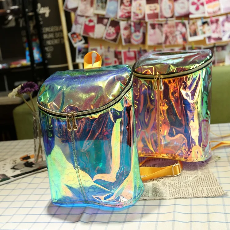 Women Bags Transparent Backpack High Quality Laser Hologram Backpack Girls Shoulder Bag bolsos de pvc
Women Bags Transparent Backpack High Quality Laser Hologram Backpack Girls Shoulder Bag bolsos de pvc