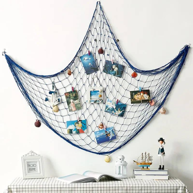 Mediterranean Style Fishing Nets Decorative Background Wall Bar with Sea Shells Home Decor
Mediterranean Style Fishing Nets Decorative Background Wall Bar with Sea Shells Home Decor