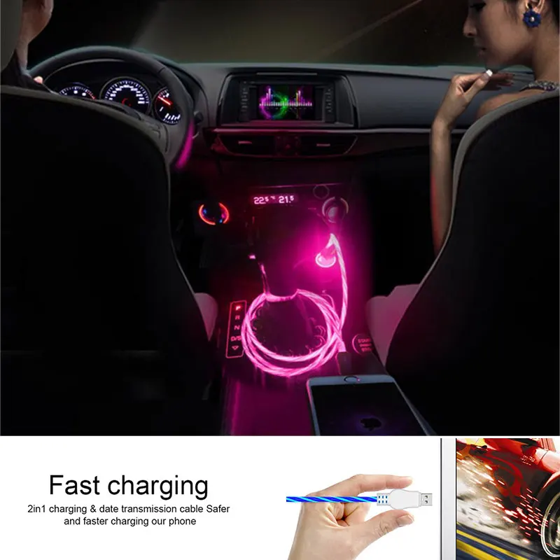 Visible Flowing Glowing Magnetic 2.4A Fast Smart Charging 1M For Type-C Data Lighting Cable LED Flowing Luminous line
Visible Flowing Glowing Magnetic 2.4A Fast Smart Charging 1M For Type-C Data Lighting Cable LED Flowing Luminous line