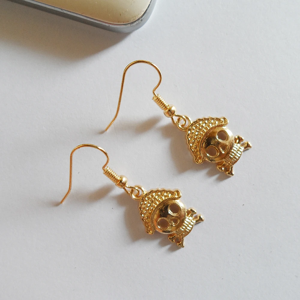 Fashion plated gold hiphop skeleton earring,Cheap& fine quality alloy skull Halloween earrings,All Hallows' Day earring gift
Fashion plated gold hiphop skeleton earring,Cheap& fine quality alloy skull Halloween earrings,All Hallows' Day earring gift