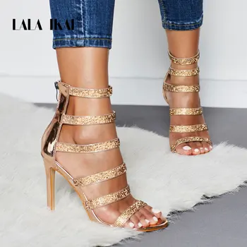 LALA IKAI Gladiator Sandals Women High Heels Crystal Zipper Party Shoes Summer Rhinestone Ladies Sandalie Female 014C3396-4
LALA IKAI Gladiator Sandals Women High Heels Crystal Zipper Party Shoes Summer Rhinestone Ladies Sandalie Female 014C3396-4