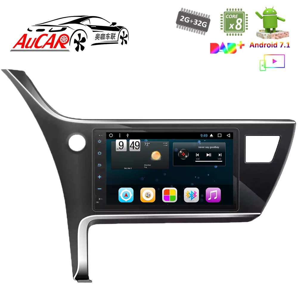 9 дюймовая GPS-навигационная система Android 7 1 для Toyota Corolla 2017 - 2018 Octa core 1024*600 радио с