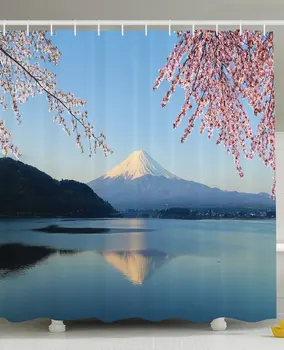 Spring Shower Curtain Cherry Blossoms Sakura Snowy Mountain Fuji Lake View Picture Print Bathroom Set Blue Pink White
Spring Shower Curtain Cherry Blossoms Sakura Snowy Mountain Fuji Lake View Picture Print Bathroom Set Blue Pink White