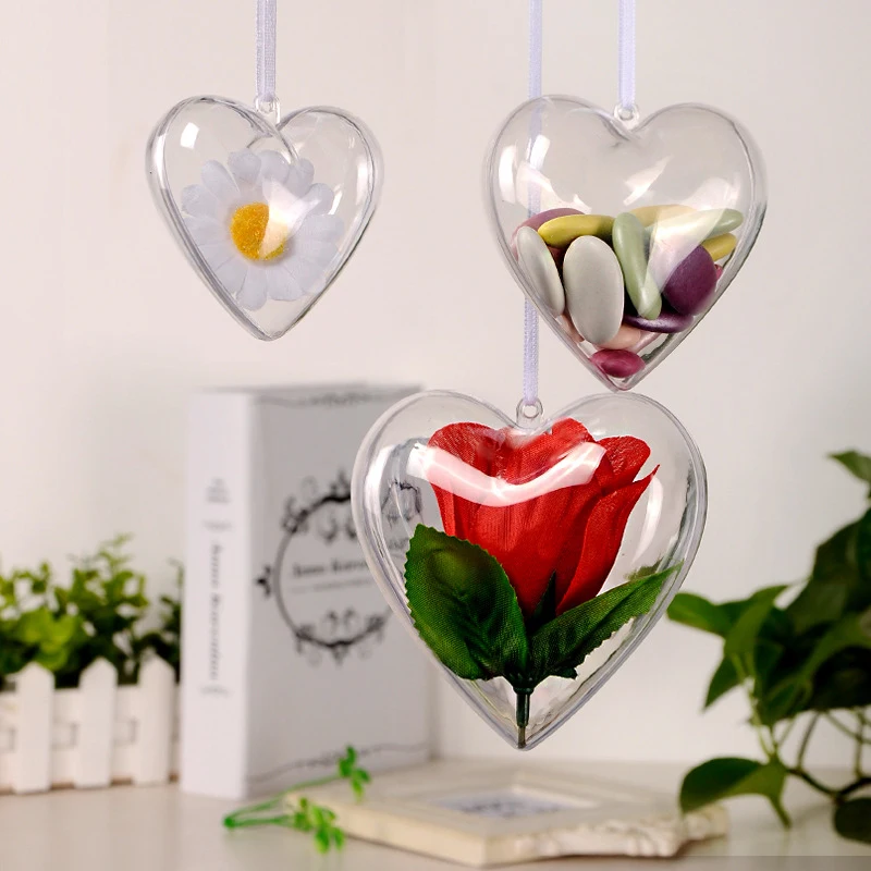 Flower Preservation Container Transparent Plastic Hollow Heart Shape Ball Candy Box for Christmas Tree Hanging Home Decor P50
Flower Preservation Container Transparent Plastic Hollow Heart Shape Ball Candy Box for Christmas Tree Hanging Home Decor P50