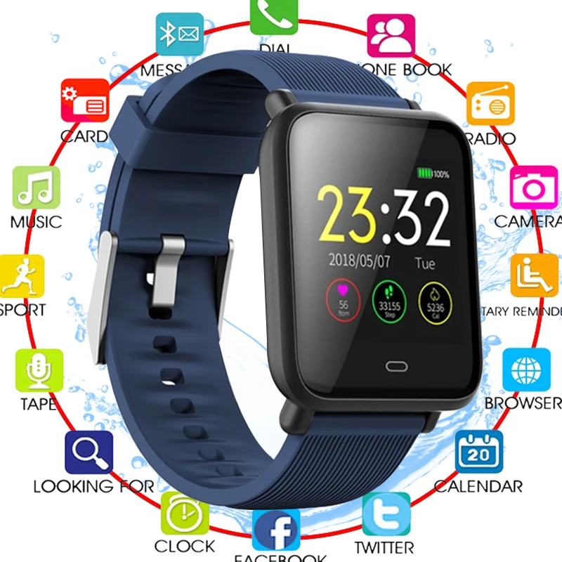 Q6 Smart Watch Blood Pressure Heart Rate Sleep Monitor Bracelet IP67 Waterproof Sport Fitness Trakcer Watch Men Women Smartwatch
Q6 Smart Watch Blood Pressure Heart Rate Sleep Monitor Bracelet IP67 Waterproof Sport Fitness Trakcer Watch Men Women Smartwatch