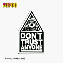 검은 눈은 누군가를 신뢰하지 마십시오 스티커 멋진 방수 노트북 가방 기타 수하물 스케이트 보드 자전거 장난감 모토 스티커(China)
