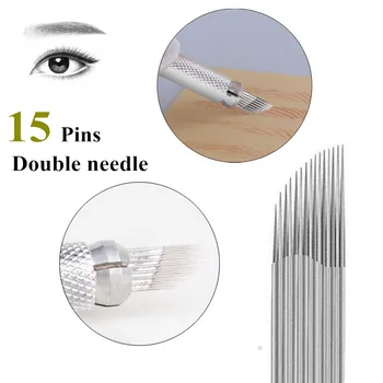 50Pcs 15 Pins Double Needles Blade For Permanent Eeybrow tattoo needle tips Manual Beauty Makeup microblading blades fog eyebrow
50Pcs 15 Pins Double Needles Blade For Permanent Eeybrow tattoo needle tips Manual Beauty Makeup microblading blades fog eyebrow