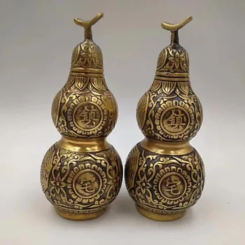 China yellow copper Bottle Gourd Gossip Statue one pairs
China yellow copper Bottle Gourd Gossip Statue one pairs