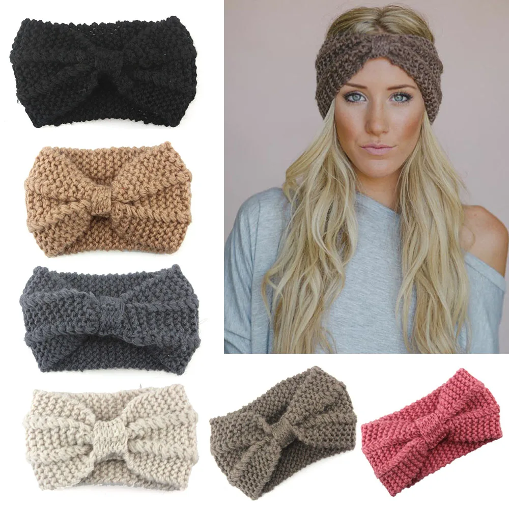 2018 Women Winter Warmer Ear Headband Fashion Girl Crochet Bow Wide Stretch Woolen Turban Handmade Bow Knot Wide Head Wrap
2018 Women Winter Warmer Ear Headband Fashion Girl Crochet Bow Wide Stretch Woolen Turban Handmade Bow Knot Wide Head Wrap