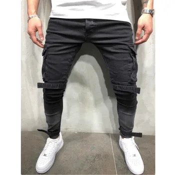 2018 New High Street Hip Hop Leisure New Men's Shape Little feet Up Jeans Black Workwear Large Pocket Leisure Bitch Men's Jeans
2018 New High Street Hip Hop Leisure New Men's Shape Little feet Up Jeans Black Workwear Large Pocket Leisure Bitch Men's Jeans