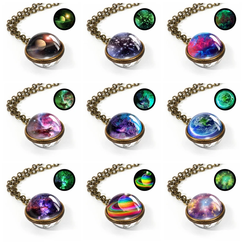 2019 Nebula Galaxy Double Sided Pendant Necklace Glass Art Picture Handmade Statement Universe Planet Jewelry Luminous Necklace
2019 Nebula Galaxy Double Sided Pendant Necklace Glass Art Picture Handmade Statement Universe Planet Jewelry Luminous Necklace
