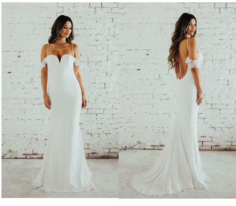 LORIE Lace Mermaid Wedding Dress Spaghetti Straps Bride Dress Open Back Robe de soiree Elegant Boho Wedding Gowns 2019
LORIE Lace Mermaid Wedding Dress Spaghetti Straps Bride Dress Open Back Robe de soiree Elegant Boho Wedding Gowns 2019