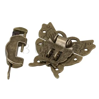 BQLZR Chinese Old Lock Latch Butterfly Buckle Clasp With Lucky Lock / Key For Vintage Cabinet Jewelry Box Pack of 10
BQLZR Chinese Old Lock Latch Butterfly Buckle Clasp With Lucky Lock / Key For Vintage Cabinet Jewelry Box Pack of 10