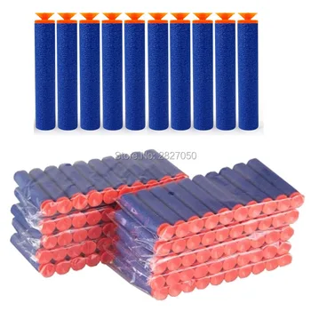 20pcs Soft Hollow Hole Head Blue 7.2cm Refill Darts Toy Gun