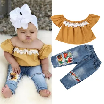 PUDCOCO 2PCS Toddler Kids Baby Girls Fashion Clothes Off Shoulder T-Shirt Tops+Jeans Denim Pants Outfits Casual Clothes Set 1-5T
PUDCOCO 2PCS Toddler Kids Baby Girls Fashion Clothes Off Shoulder T-Shirt Tops+Jeans Denim Pants Outfits Casual Clothes Set 1-5T