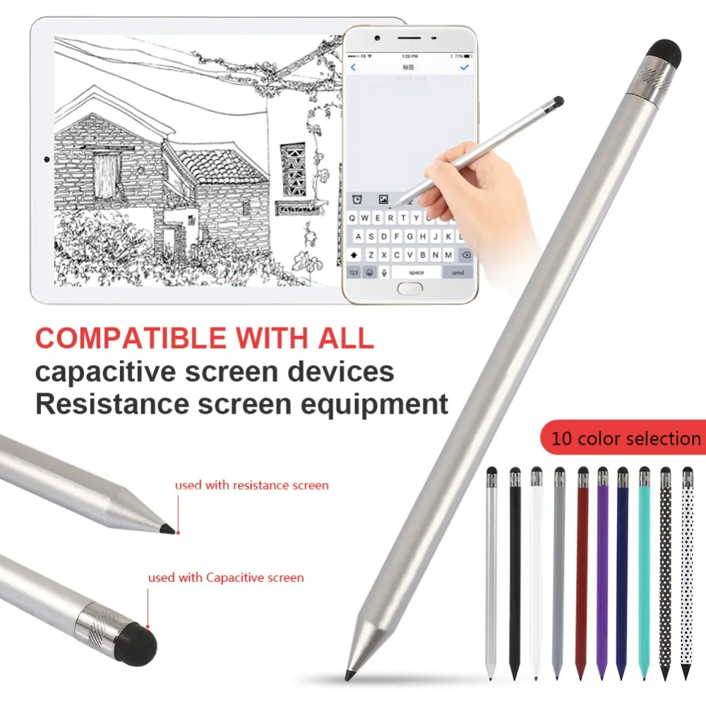 2 in 1 Multifunction Fine Point Round Thin Tip Touch Screen Pen Capacitive Stylus Pen For Smart Phone Tablet For iPad For iPhone
2 in 1 Multifunction Fine Point Round Thin Tip Touch Screen Pen Capacitive Stylus Pen For Smart Phone Tablet For iPad For iPhone