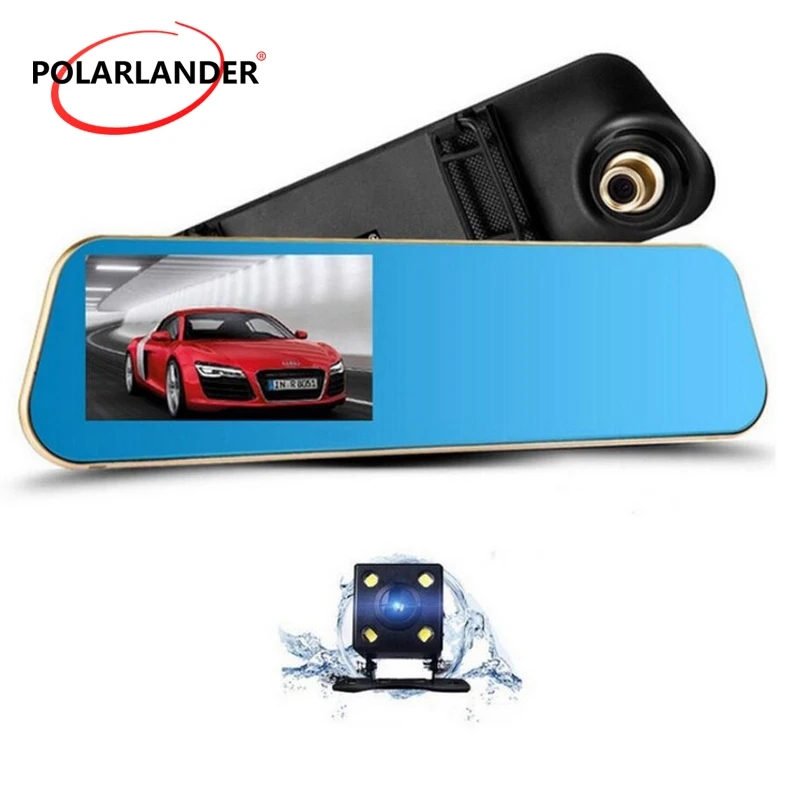 

Car DVR Dash Cam Dual Lens Rearview Mirror Full HD 1080P Video Recorder DVR Tool Auto Registrator Camcorder Dash Camera 4.5inch