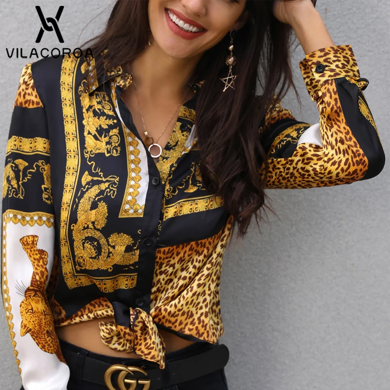 Ladies Leopard Print Shirts And Blouses Women Lapel Button Lace-Up Long Sleeve Blouse Women Vintage Blusas roupa feminina 2019
Ladies Leopard Print Shirts And Blouses Women Lapel Button Lace-Up Long Sleeve Blouse Women Vintage Blusas roupa feminina 2019