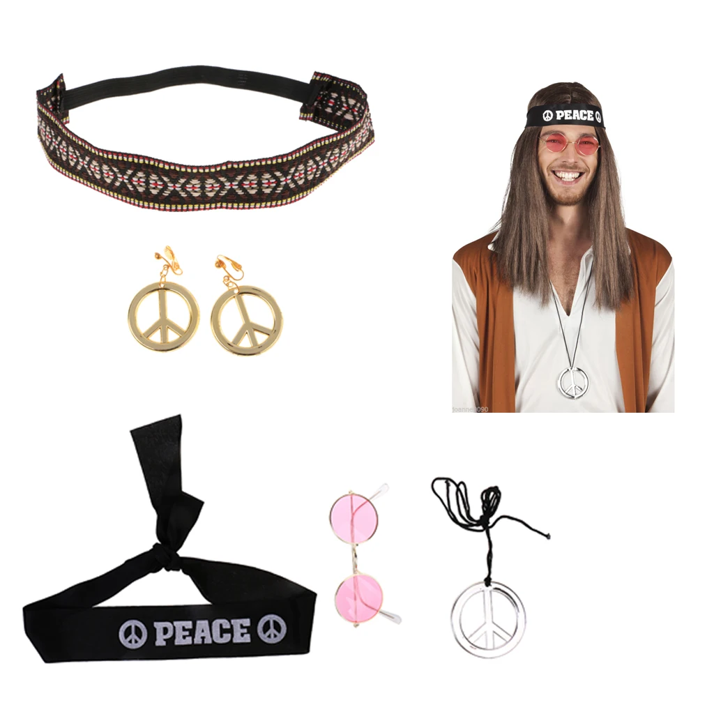 One set Peace Hippie Fancy Dress Hippy Costume Headband Sunglasses Earrings Necklace Kit for Halloween Christmas Fancy Dress
One set Peace Hippie Fancy Dress Hippy Costume Headband Sunglasses Earrings Necklace Kit for Halloween Christmas Fancy Dress