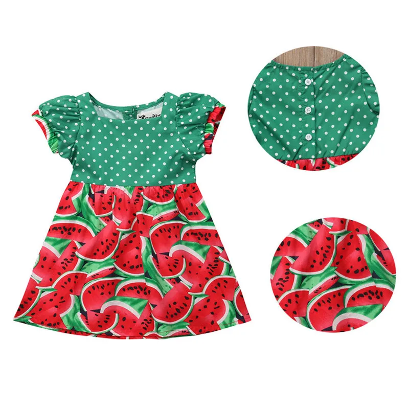 Toddler Kids Baby Girls clothes watermelon print Summer round neck short sleeve cotton Princess Party Mini Dresses one pieces
Toddler Kids Baby Girls clothes watermelon print Summer round neck short sleeve cotton Princess Party Mini Dresses one pieces