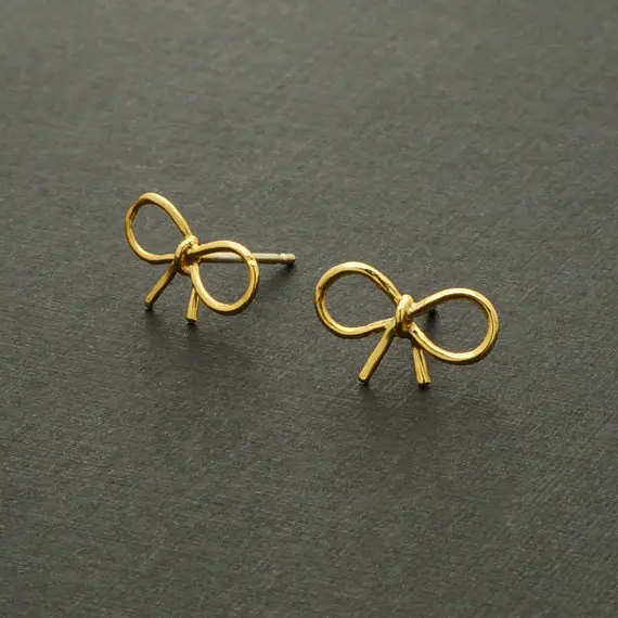 

10pcs Gold and Rose Gold Fashion Jewelry Tiny Bow Stud Earrings Dainty Knot Ribbon Earrings for Women Free Shipping ED055