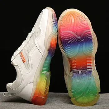 2019 Spring Autumn Women Running Shoes Comfortable Mesh Breathable Woman Platform Sneakers Femme Rainbow Colorful Sole Y2-7
2019 Spring Autumn Women Running Shoes Comfortable Mesh Breathable Woman Platform Sneakers Femme Rainbow Colorful Sole Y2-7