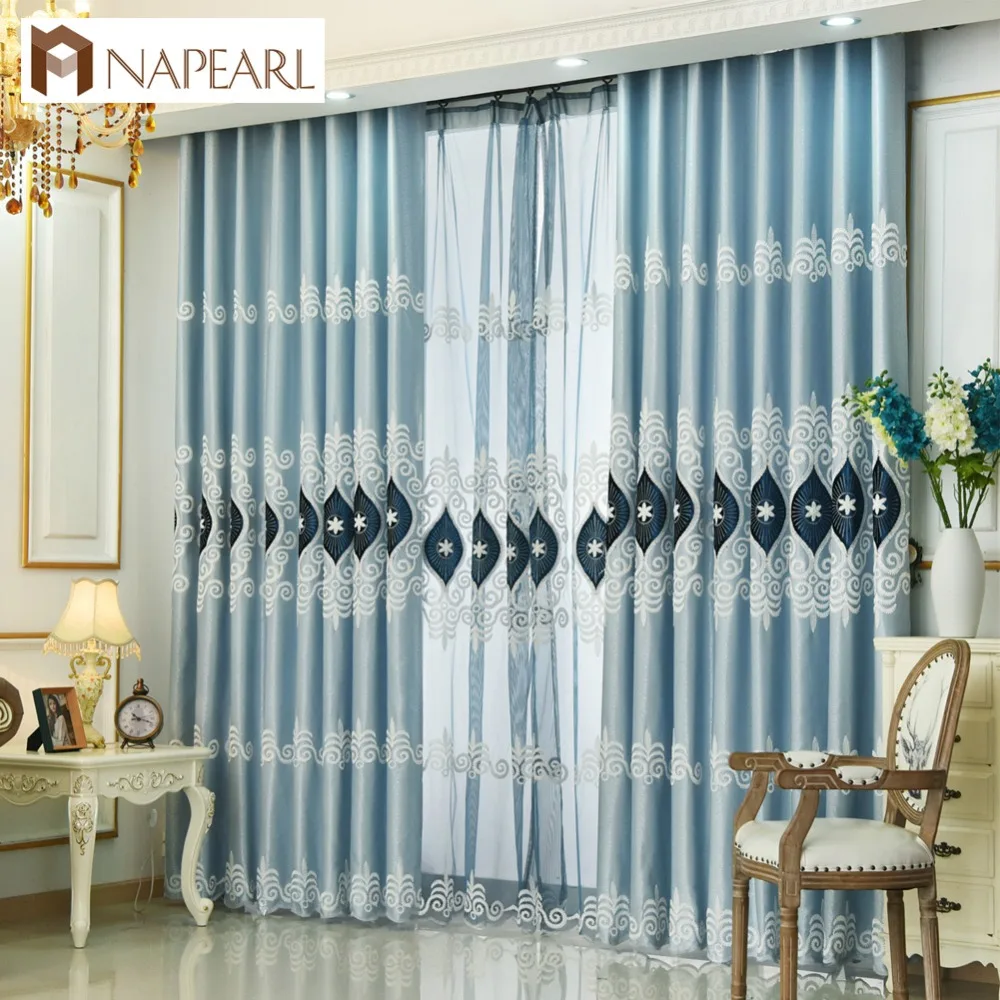 NAPEARL Embroidered curtains modern blue yellow pink curtain drape window for living room luxury European style fashion design
NAPEARL Embroidered curtains modern blue yellow pink curtain drape window for living room luxury European style fashion design