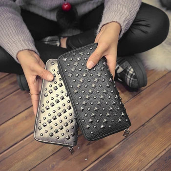 THINKTHENDO Fashion Women Punk Faux Leather Clutch Wallet Rivet Holder Purse Handbag Zipper
THINKTHENDO Fashion Women Punk Faux Leather Clutch Wallet Rivet Holder Purse Handbag Zipper