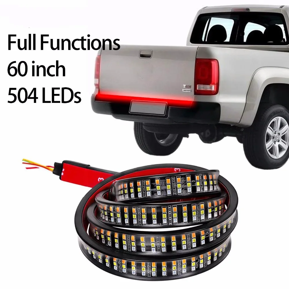 LED Tailgate Light Bar Flexible 60'' Triple Row LED Light Strip Tailgate Bed Light Reverse Brake Turn Signal Running Light
LED Tailgate Light Bar Flexible 60'' Triple Row LED Light Strip Tailgate Bed Light Reverse Brake Turn Signal Running Light