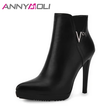 ANNYMOLI Women Boots Platform High Heels Ankle Boots Thin Heel Female Short Boots Zip Metal Ladies Spring Shoes Size 34-40 Black
ANNYMOLI Women Boots Platform High Heels Ankle Boots Thin Heel Female Short Boots Zip Metal Ladies Spring Shoes Size 34-40 Black