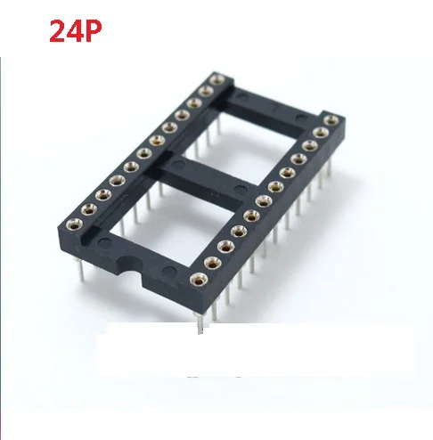 

24P Round hole IC socket DIP 24 DIP-24Pins seat microcontroller socket 10pcs/lot