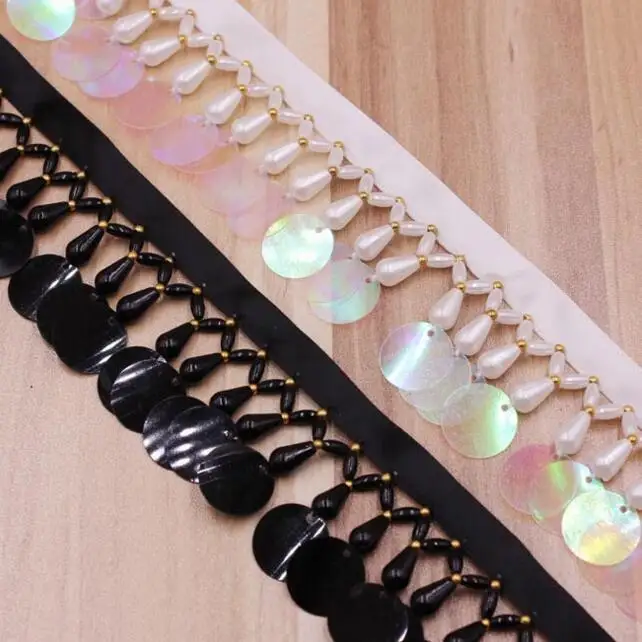 10yards Beautiful Pearl Fringe Beaded Lace Trim Ribbon DIY Sewing Clothing Wedding Dress Curtain Lace Decoration Sequins Tassel
10yards Beautiful Pearl Fringe Beaded Lace Trim Ribbon DIY Sewing Clothing Wedding Dress Curtain Lace Decoration Sequins Tassel