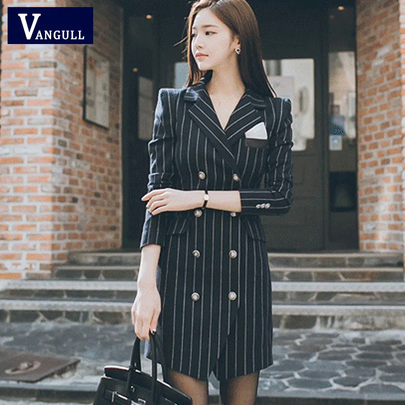 Vangull 2019 High Quality Office Lady Suit Women Long Slim Striped Double Breasted Blazer Women Dress Elegant Work Suits Blazer
Vangull 2019 High Quality Office Lady Suit Women Long Slim Striped Double Breasted Blazer Women Dress Elegant Work Suits Blazer