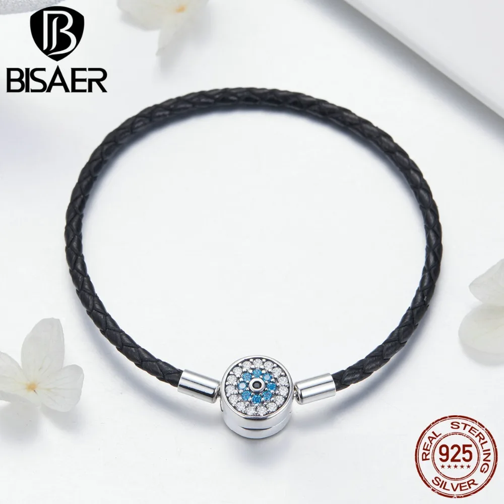 Dropshipping BISAER Charm Bracelet 925 Sterling Silver Mysterious Blue Eye Leather 3mm Bracelet for Women fit Charms GXB113
Dropshipping BISAER Charm Bracelet 925 Sterling Silver Mysterious Blue Eye Leather 3mm Bracelet for Women fit Charms GXB113