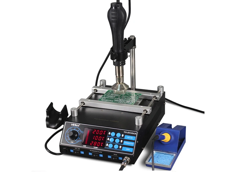YIHUA-853AAA BGA rework station hot air gun soldering iron soldering station+Welding gift free shipping
YIHUA-853AAA BGA rework station hot air gun soldering iron soldering station+Welding gift free shipping