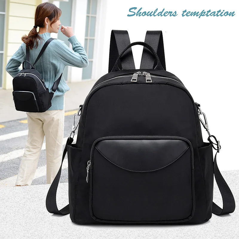 Women Nylon Backpack Zipper Lock Design Black College Style Travel Softback Shoulder Packet Bag School Bags For Teenager Girls
Women Nylon Backpack Zipper Lock Design Black College Style Travel Softback Shoulder Packet Bag School Bags For Teenager Girls