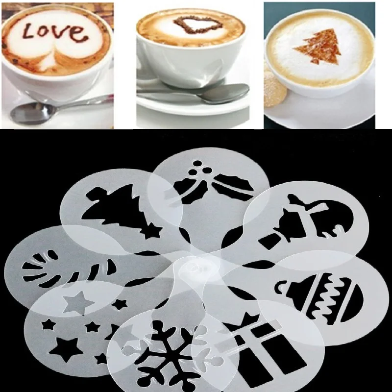 8pcs/Set Christmas Tree Snowflake Gingerbread Man Cupcake Stencil Tool Cookie Coffee Milk Cappuccino Template Mold Free Shipping
8pcs/Set Christmas Tree Snowflake Gingerbread Man Cupcake Stencil Tool Cookie Coffee Milk Cappuccino Template Mold Free Shipping