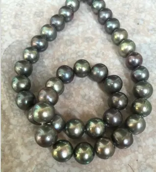 gorgeous 10-11mm AAA black green multicolor pearl necklace 18inch 925 silver 
gorgeous 10-11mm AAA black green multicolor pearl necklace 18inch 925 silver