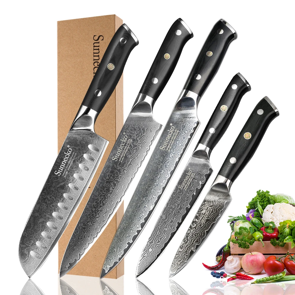 5 шт. набор кухонных ножей из дамасской стали|knife set|kitchen knife setkitchen steel set |
