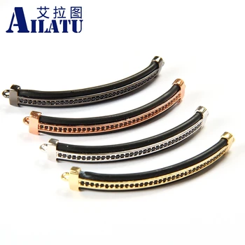 Ailatu Micro Pave Black Cz Crooked Cube Charm with Leather for DIY Fashion Braceletor Necklace Jewelry Accessories
Ailatu Micro Pave Black Cz Crooked Cube Charm with Leather for DIY Fashion Braceletor Necklace Jewelry Accessories