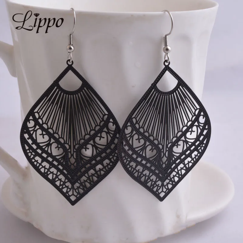 2 pairs Summer Style Cheap Fan Earring Black White Yellow Purple Copper Filigree Big Dangle Earrings for woman
2 pairs Summer Style Cheap Fan Earring Black White Yellow Purple Copper Filigree Big Dangle Earrings for woman